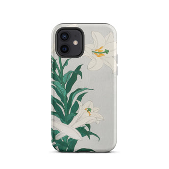 Lilies - Ohara Koson Shin-hanga Art Iphone Case, 12 / Matte, Floral-patterned Phone Case