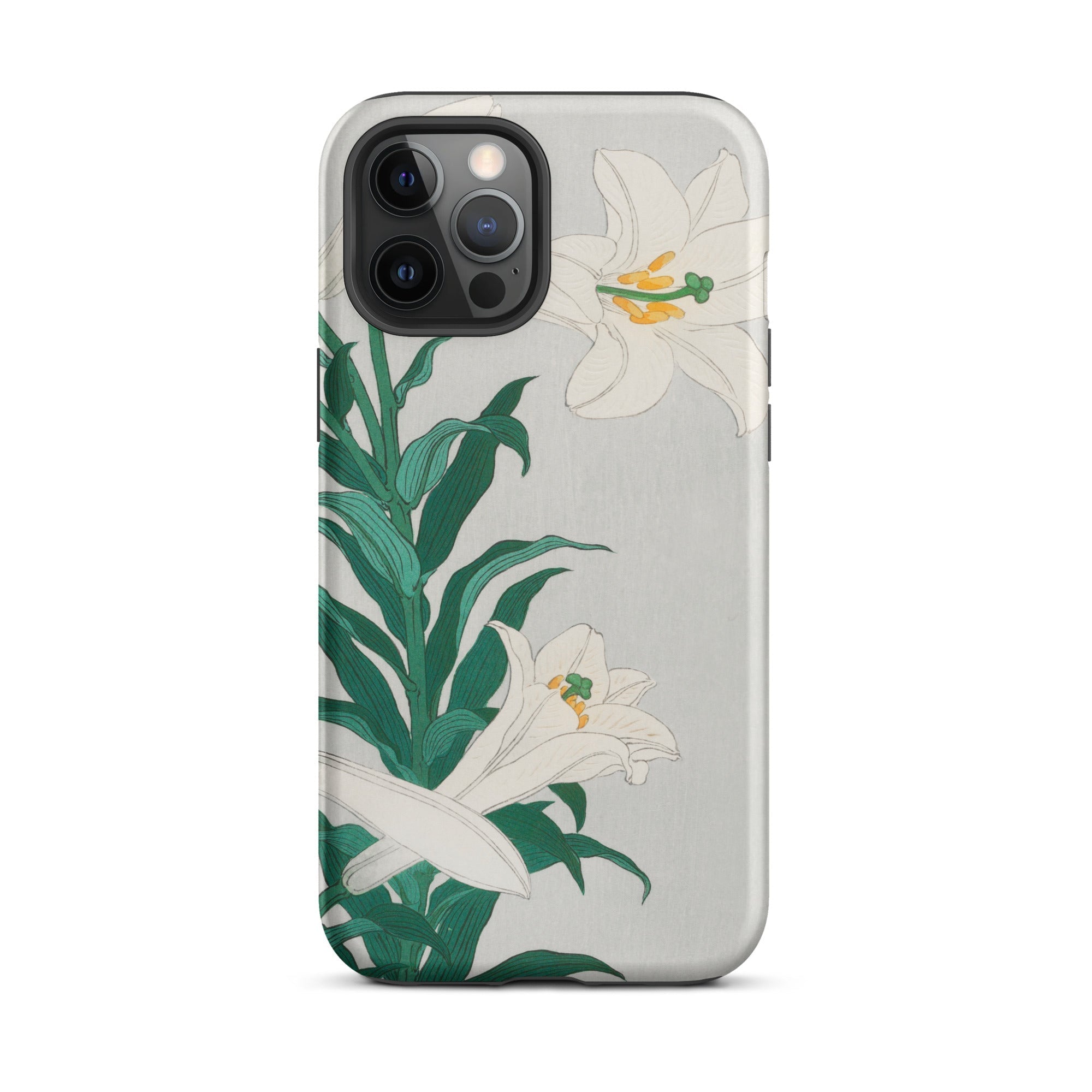 Lilies Ohara Koson Shin Hanga Art Iphone Case, 12 Pro Max / Matte, Floral Patterned Phone Case