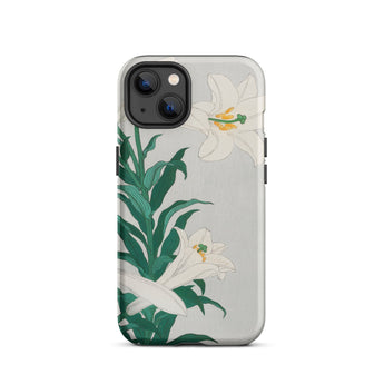 Lilies - Ohara Koson Shin-hanga Art Iphone Case, 13 / Matte, Floral-patterned Phone Case