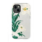 Lilies - Ohara Koson Shin-hanga Art Iphone Case, 13 Mini / Matte, Floral-patterned Iphone Case White Lilies Green Leaves