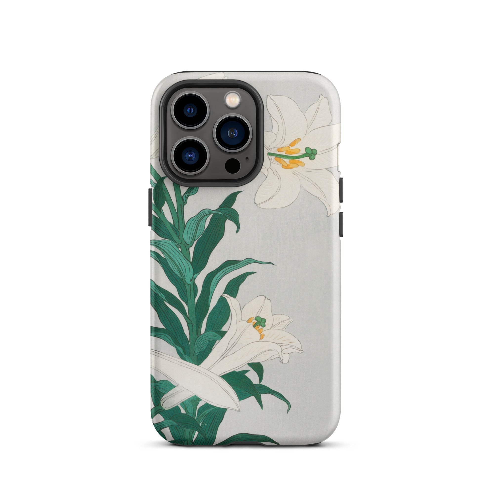 Lilies Ohara Koson Shin Hanga Art Iphone Case, 13 Pro / Matte, Floral Patterned Smartphone Case