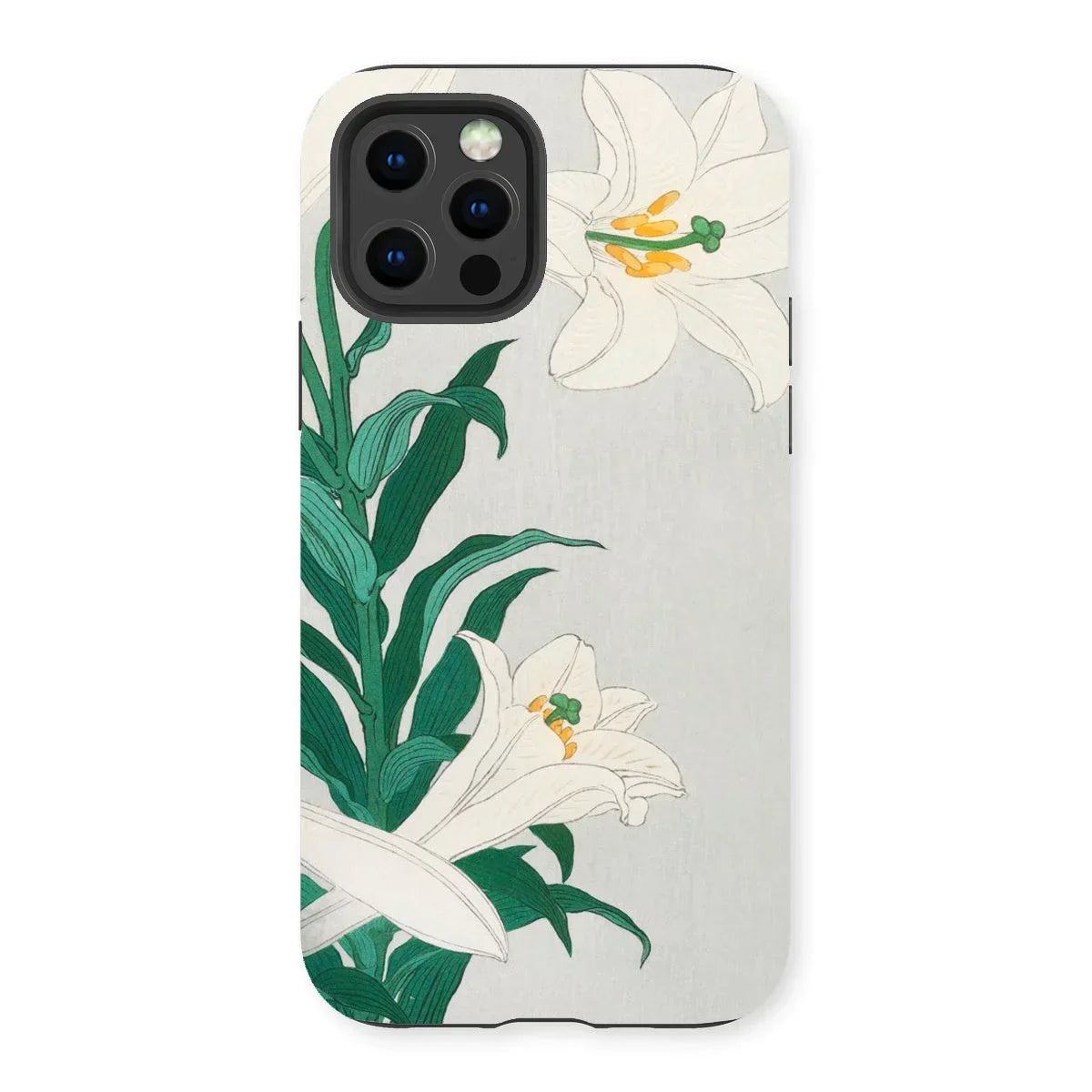 Lilies - Ohara Koson Shin-hanga Art Iphone Case, 13 Pro / Matte, Floral-patterned Smartphone Case White Lilies Green Leaves