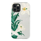 Lilies - Ohara Koson Shin-hanga Art Iphone Case, 13 Pro / Matte, Floral-patterned Smartphone Case White Lilies Green Leaves