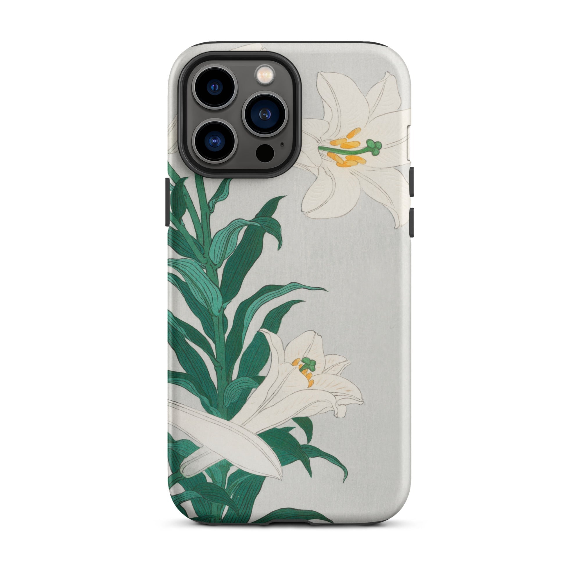 Lilies Ohara Koson Shin Hanga Art Iphone Case, 13 Pro Max / Matte, Floral Patterned Smartphone Case