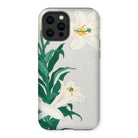 Lilies - Ohara Koson Shin-hanga Art Iphone Case, 13 Pro Max / Matte, Floral-patterned Iphone Case White Lilies Green Leaves
