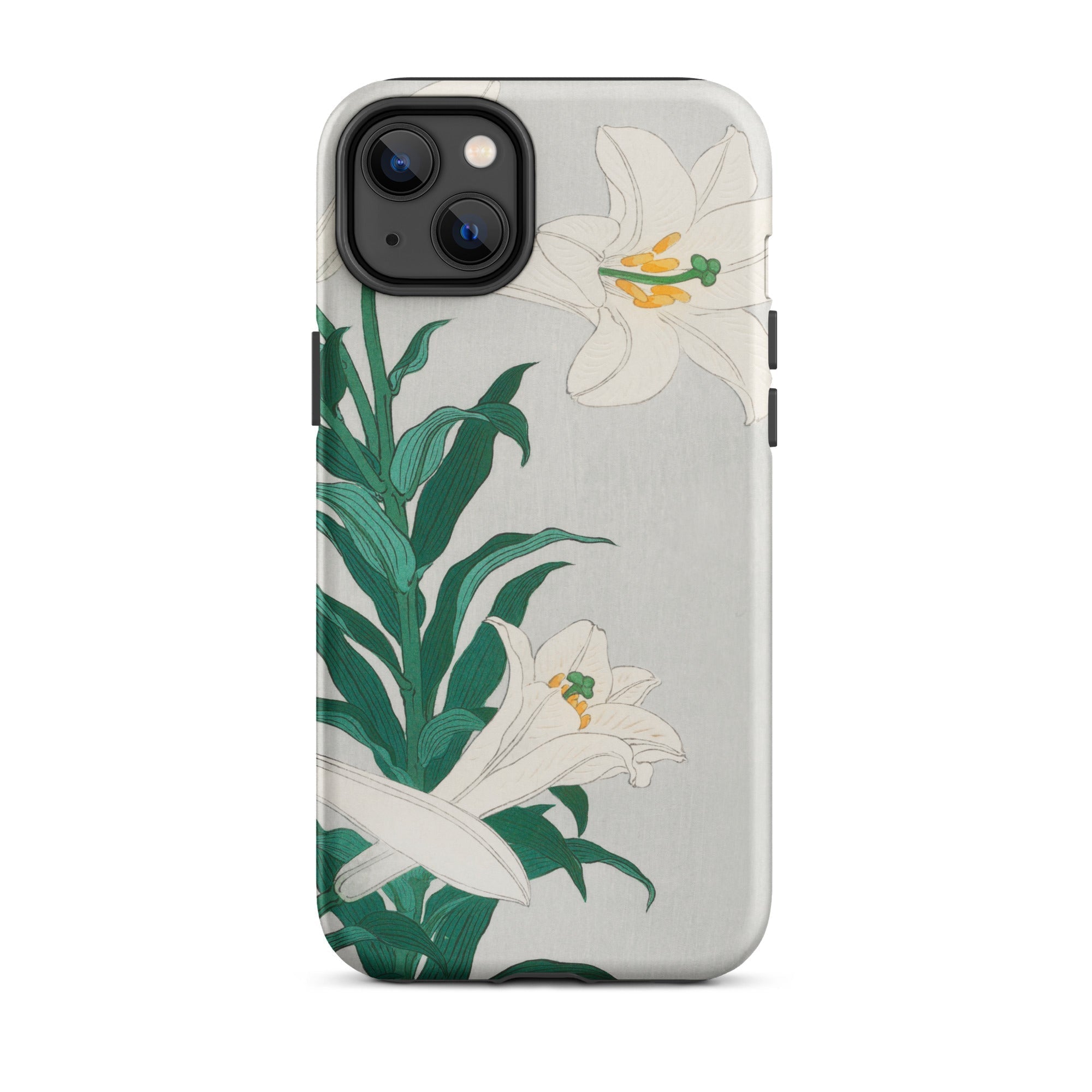 Lilies Ohara Koson Shin Hanga Art Iphone Case, 14 Plus / Matte, Floral Patterned Iphone Case