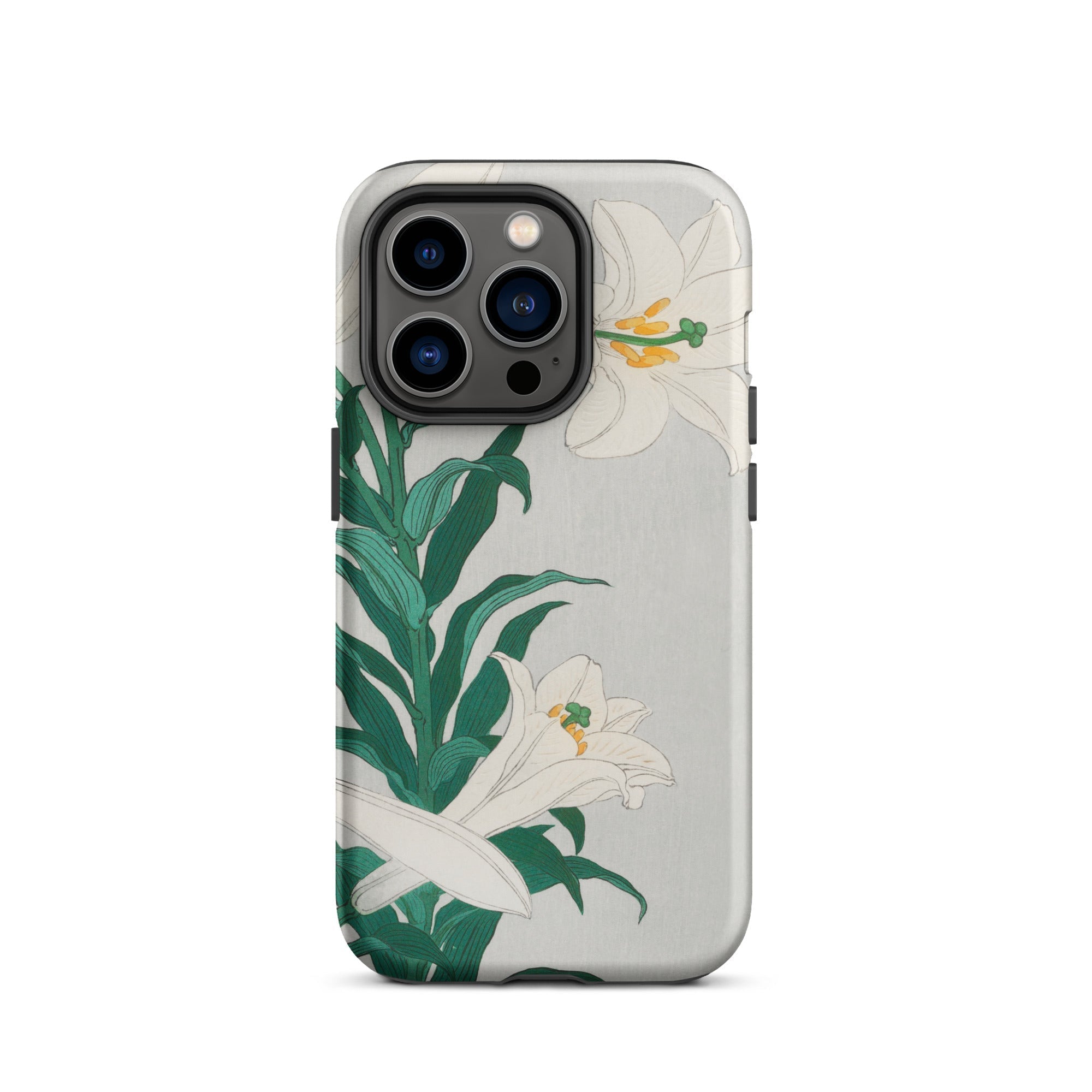 Lilies Ohara Koson Shin Hanga Art Iphone Case, 14 Pro / Matte, Floral Patterned Phone Case