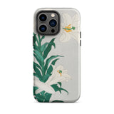 Lilies - Ohara Koson Shin-hanga Art Iphone Case, 14 Pro Max / Matte, Floral-patterned Phone Case