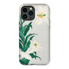 Lilies - Ohara Koson Shin-hanga Art Iphone Case, 14 Pro Max / Matte, Floral-patterned Iphone Case White Lilies Green Leaves