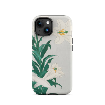 Lilies - Ohara Koson Shin-hanga Art Iphone Case, 15 / Matte, Floral-patterned Phone Case