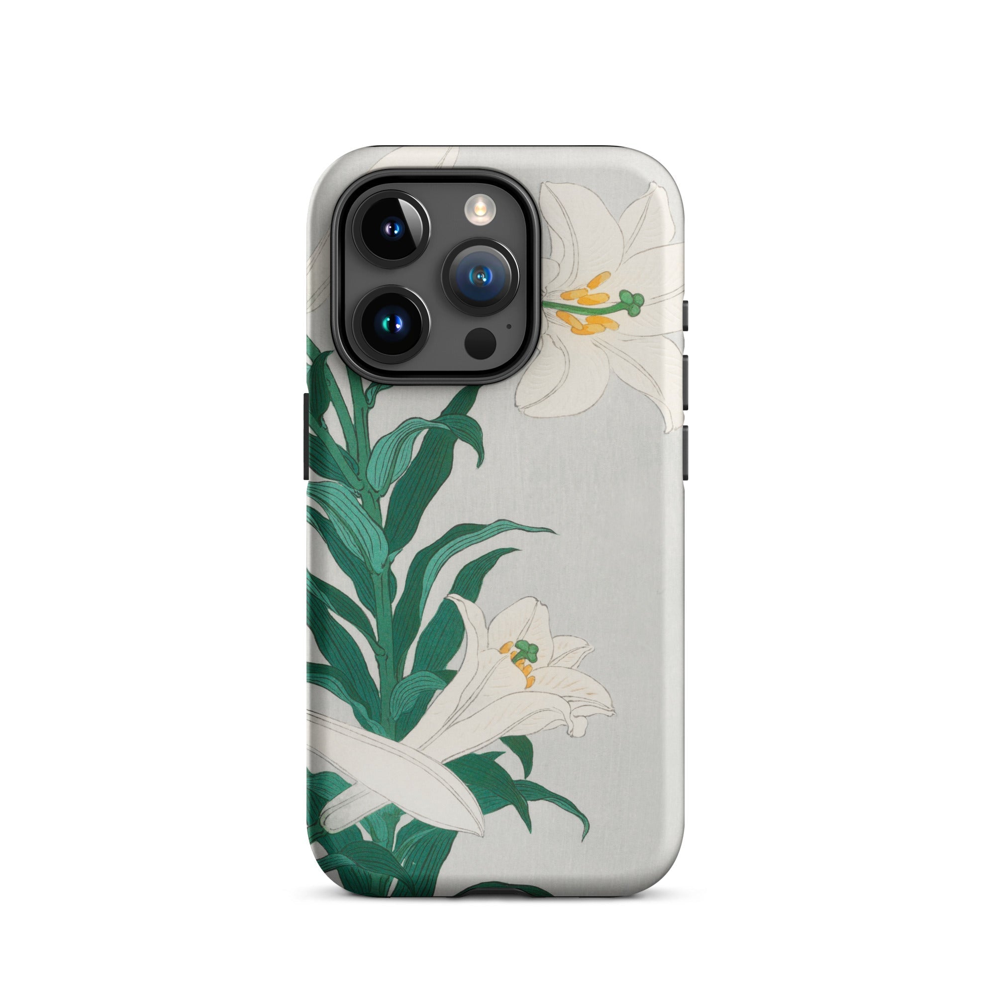 Lilies Ohara Koson Shin Hanga Art Iphone Case, 15 Pro / Matte, Lily Patterned Phone Case