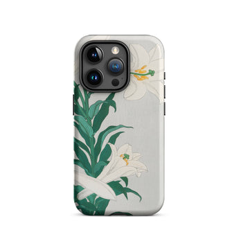 Lilies - Ohara Koson Shin-hanga Art Iphone Case, 15 Pro / Matte, Lily-patterned Phone Case