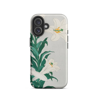 Lilies - Ohara Koson Shin-hanga Art Iphone Case, 16 / Matte, Lily-patterned Phone Case