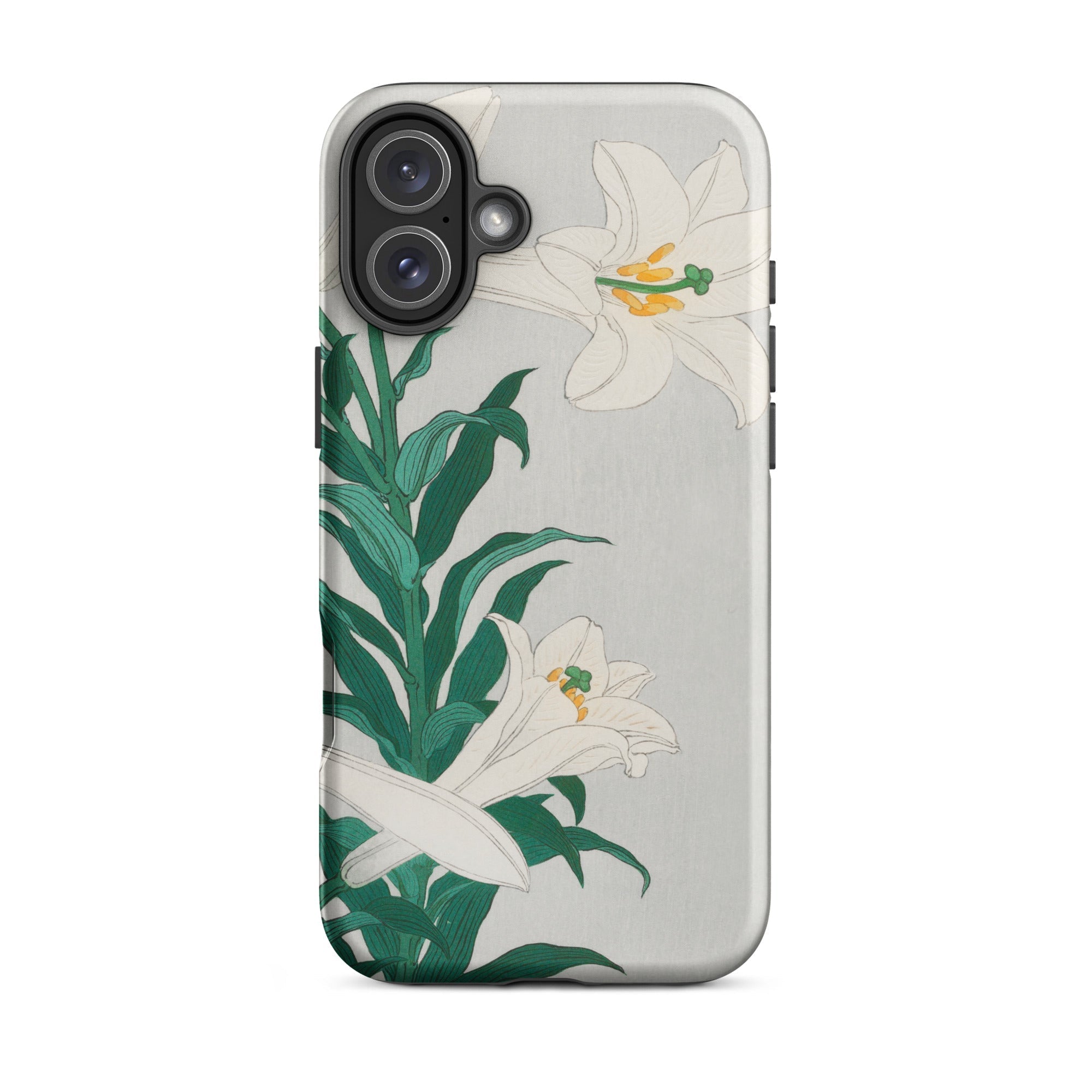 Lilies Ohara Koson Shin Hanga Art Iphone Case, 16 Plus / Matte, Floral Patterned Phone Case