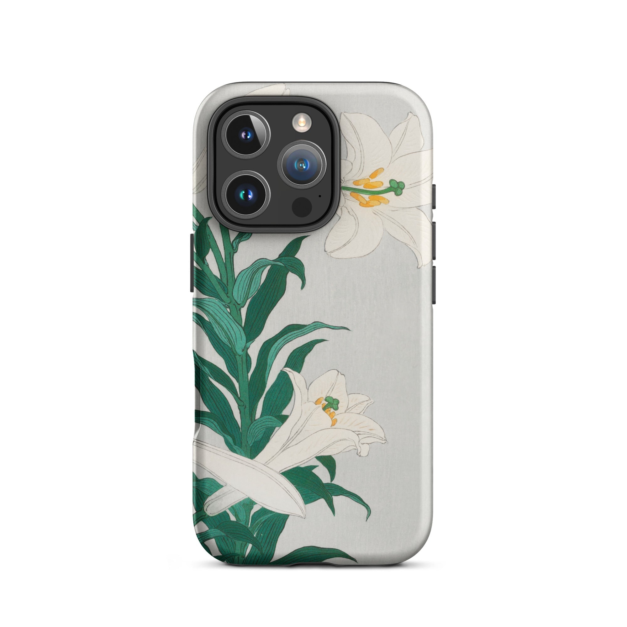 Lilies Ohara Koson Shin Hanga Art Iphone Case, 16 Pro / Matte, Lily Patterned Phone Case