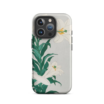 Lilies - Ohara Koson Shin-hanga Art Iphone Case, 16 Pro / Matte, Lily-patterned Phone Case
