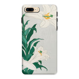 Lilies - Ohara Koson Shin-hanga Art Iphone Case, 8 Plus / Matte, Floral-patterned Smartphone Case White Lilies Green Leaves