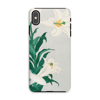 Lilies - Ohara Koson Shin-hanga Art Iphone Case, Xs Max / Matte, Phone Case White Lily Flower Green Leaves Design