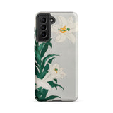 Lilies - Ohara Koson Shin-hanga Art Samsung Case, Galaxy S21 Fe / Matte, White Samsung Galaxy Smartphone Case Floral Lily Design