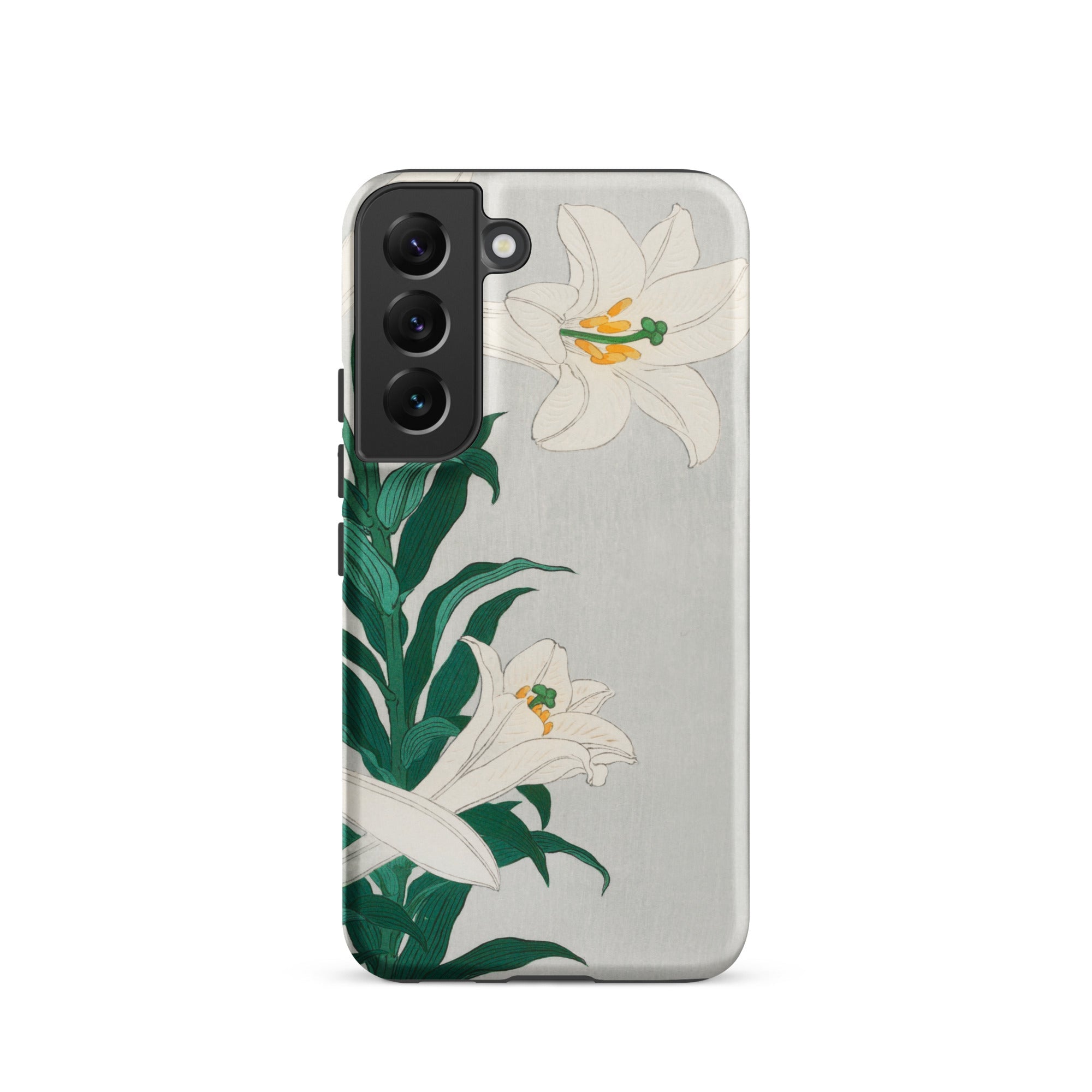 Lilies Ohara Koson Shin Hanga Art Samsung Case, Galaxy S22 / Matte, Clear Phone Case White Lily Floral Design