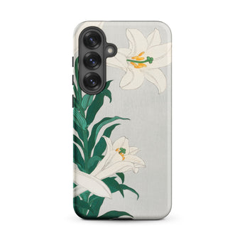 Lilies - Ohara Koson Shin-hanga Art Samsung Case, Galaxy S25 Plus / Matte, Smartphone Case White Lily Floral Design