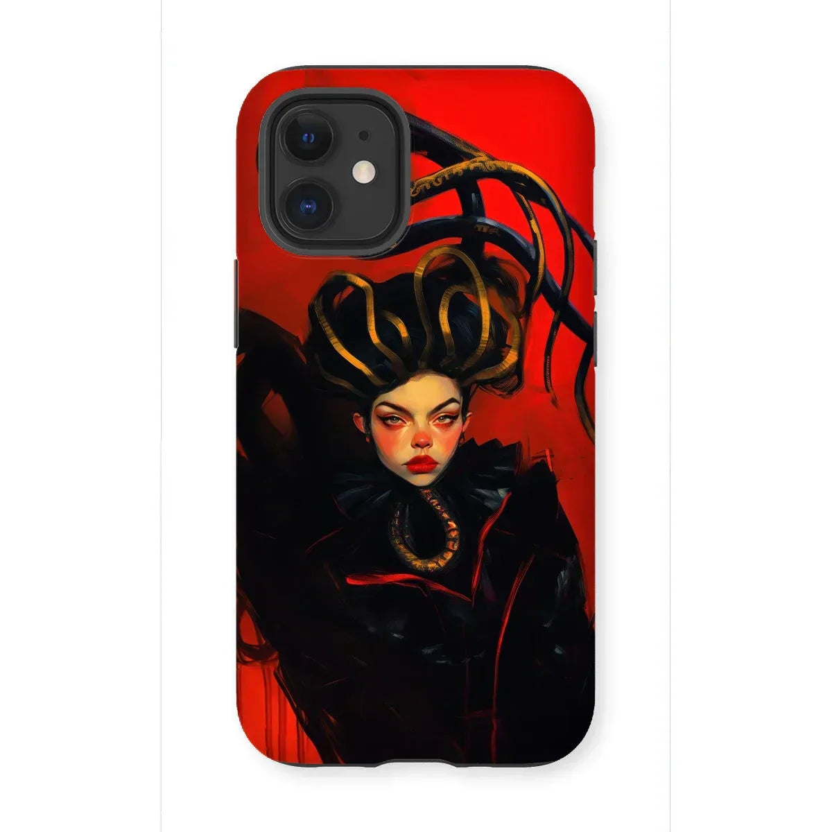 Lilith - Sapphic Witch Iphone Case, 12 Mini / Matte, Phone Case Stylized Illustration Figure Elaborate Hairstyle Red