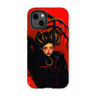Lilith - Sapphic Witch Iphone Case, 13 Mini / Matte, Phone Case Stylized Illustration Figure Elaborate Hairstyle Red