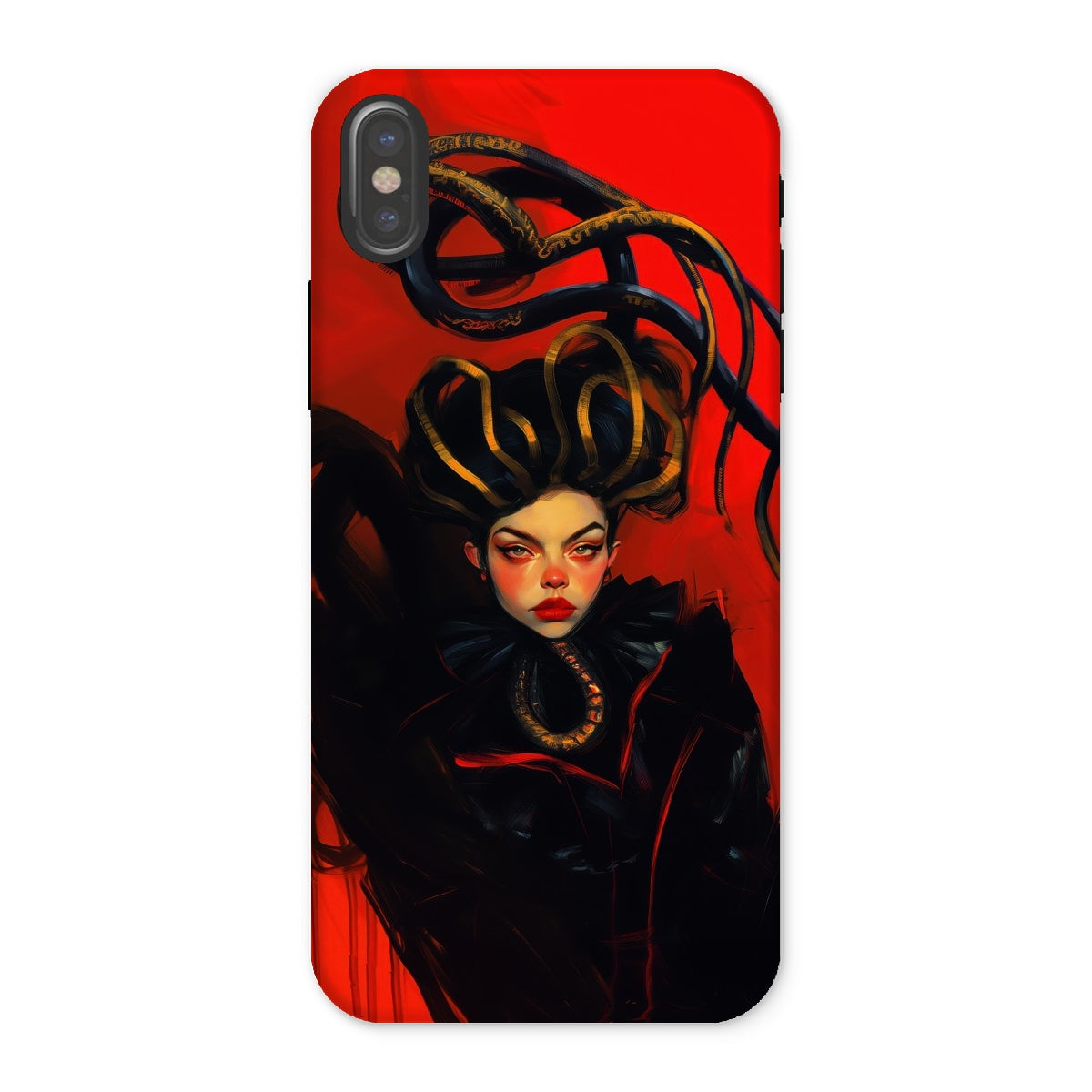 Lilith Sapphic Witch Iphone Case, x / Matte, Phone Case Stylized Portrait Woman Elaborate Hairstyle Red