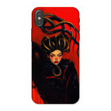 Lilith - Sapphic Witch Iphone Case, x / Matte, Phone Case Stylized Portrait Woman Elaborate Hairstyle Red