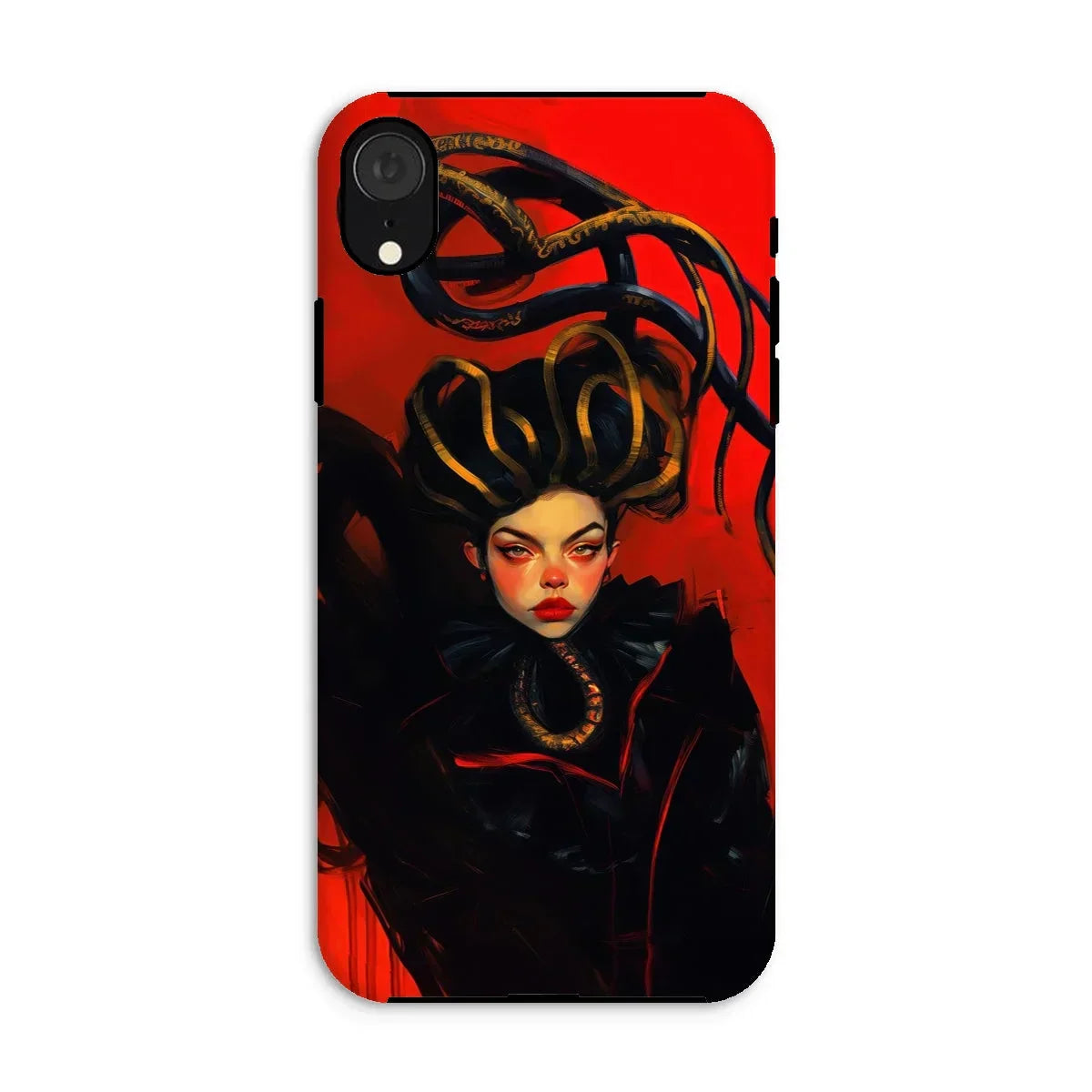 Lilith - Sapphic Witch Iphone Case, Xr / Matte, Phone Case Stylized Illustration Woman Elaborate Hairstyle Red