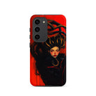 Lilith - Sapphic Witch Samsung Case, Galaxy S23 / Matte, Black Smartphone Case Vibrant Red Background Artistic Depiction