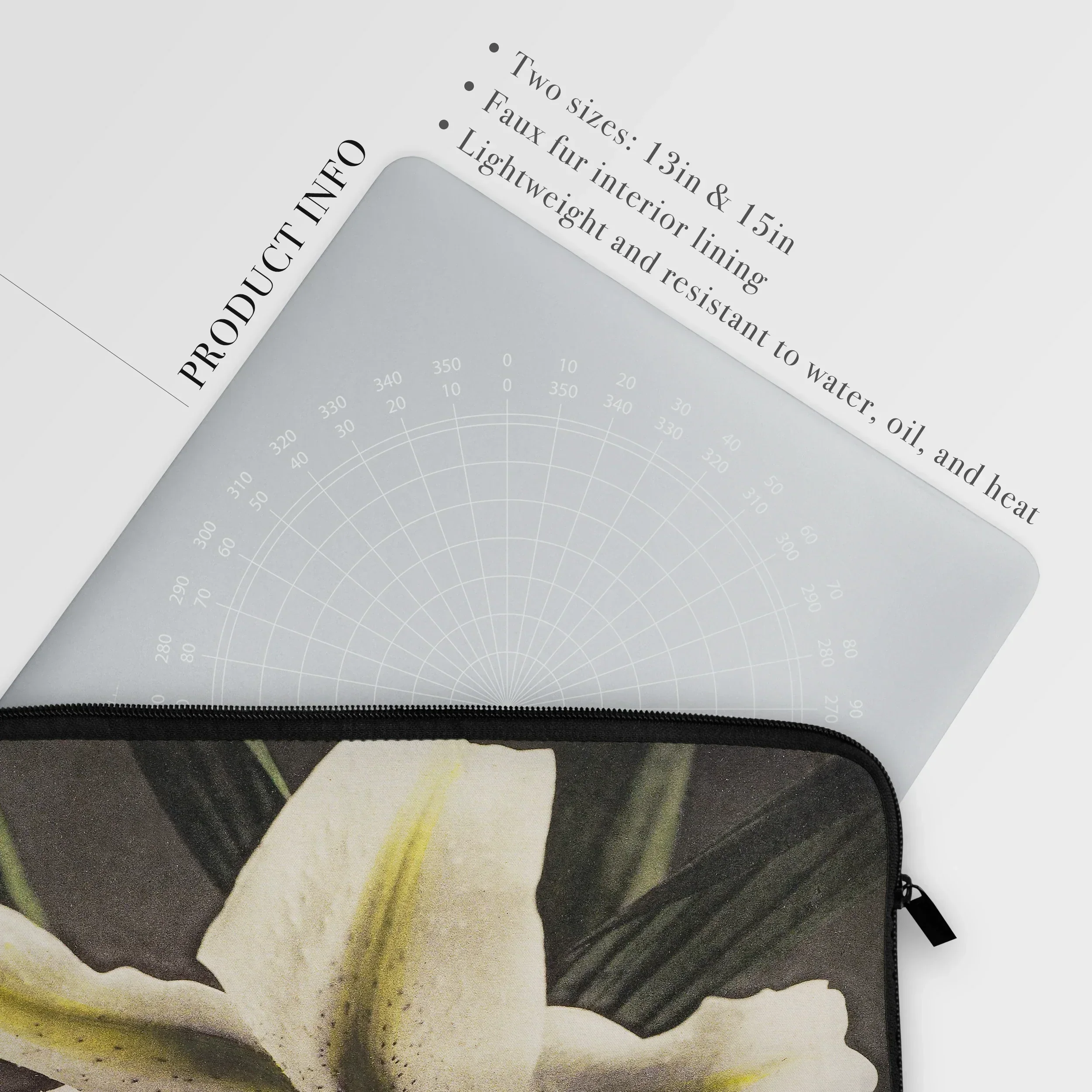 Lily - Kazumasa Ogawa Floral Art Laptop Sleeve, Laptop Sleeve Case Floral Design Visible Exposed Portion