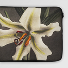 Lily - Kazumasa Ogawa Floral Art Laptop Sleeve, Laptop Sleeve Close-up Photograph White Lily Flower