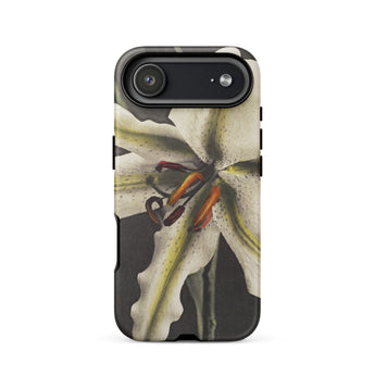 Lily - Ogawa Kazumasa Floral Art Phone Case Iphone 17 Air / Matte White Lily Phone Case Black Background Floral Design Kazumasa Ogawa,