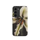 Lily - Ogawa Kazumasa Floral Art Phone Case Samsung Galaxy S23 / Matte Sleek Black Phone Case Detailed Vintage-style Illustration White