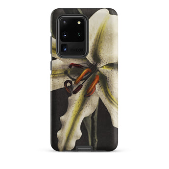Lily - Ogawa Kazumasa Floral Art Samsung Case, Galaxy S20 Ultra / Matte, Black Phone Case White Lily Flower Design