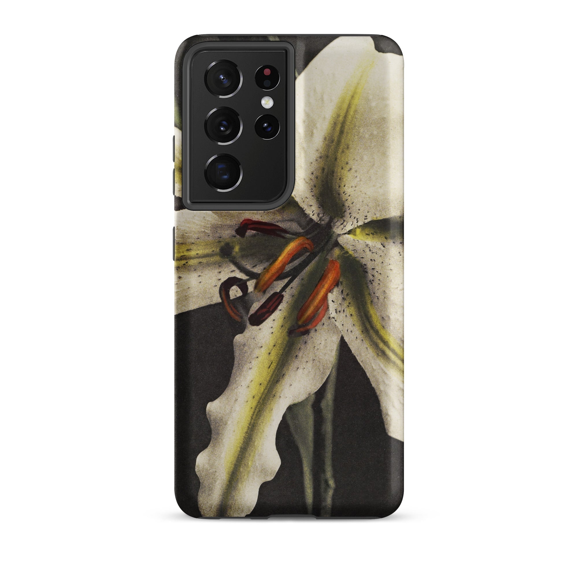 Lily Ogawa Kazumasa Floral Art Samsung Case, Galaxy S21 Ultra / Matte, Smartphone Case White Lily Flower Design