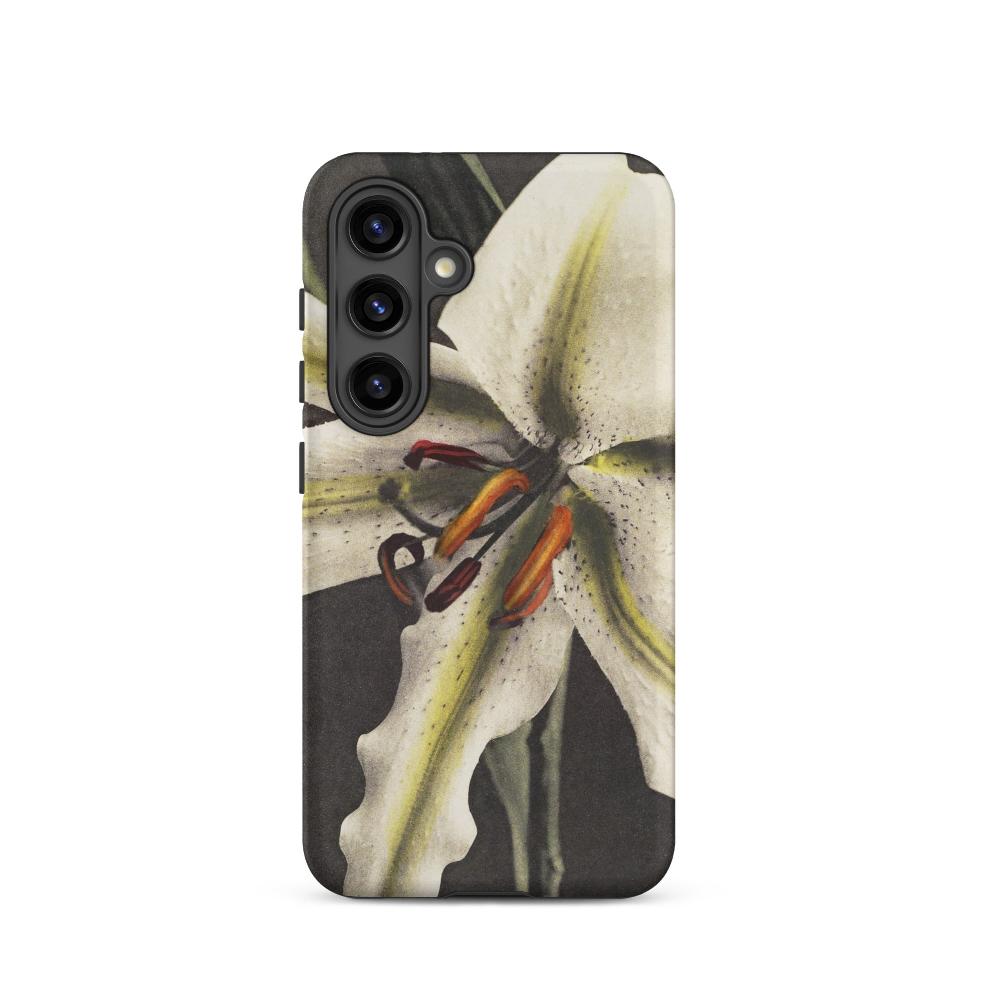 Lily Ogawa Kazumasa Floral Art Samsung Case, Galaxy S24 / Matte, White Lily Flower Printed Smartphone Case