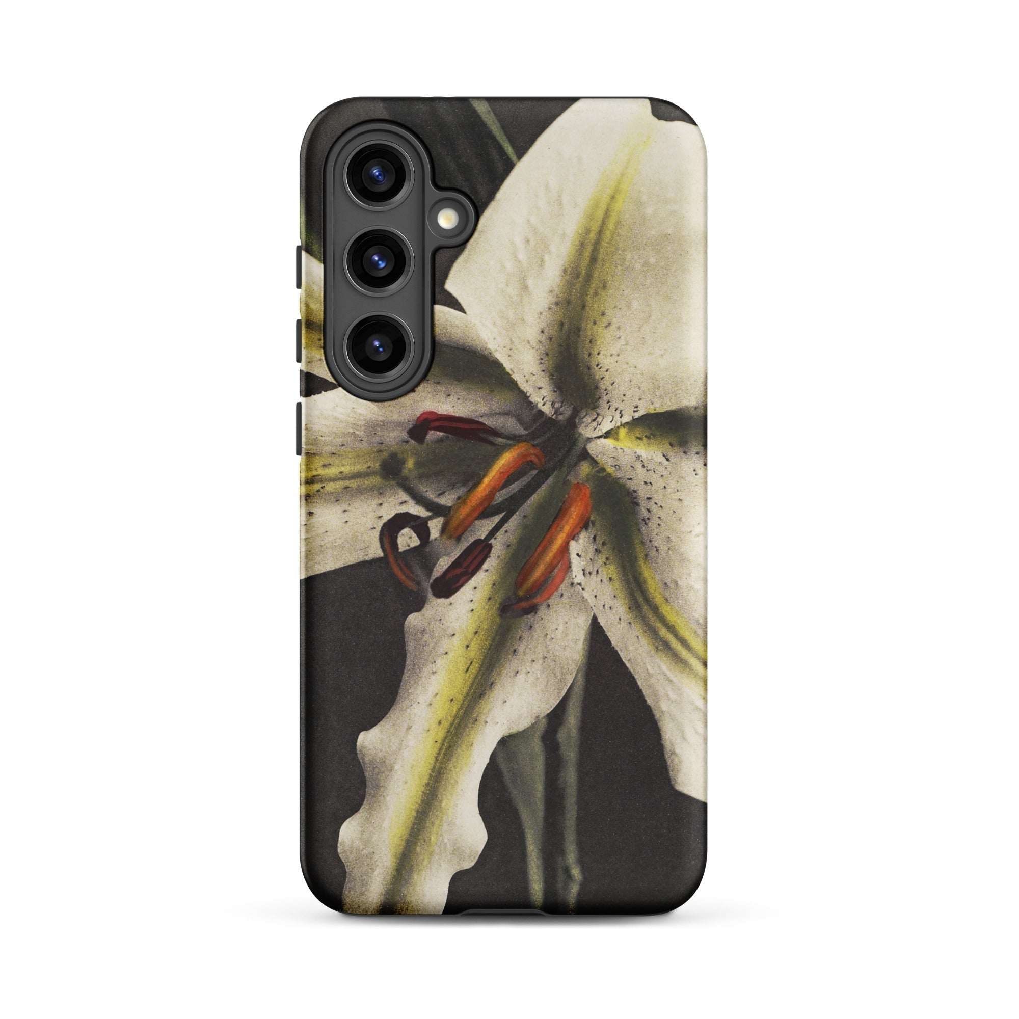 Lily Ogawa Kazumasa Floral Art Samsung Case, Galaxy S24 Plus / Matte, Smartphone Case White Lily Flower Design