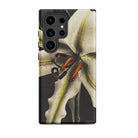 Lily Ogawa Kazumasa Floral Art Samsung Case, Galaxy S24 Ultra / Matte, Black Smartphone Case White Lily Flower Design