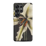 Lily - Ogawa Kazumasa Floral Art Samsung Case, Galaxy S25 Ultra / Matte, Black Phone Case Close-up White Lily