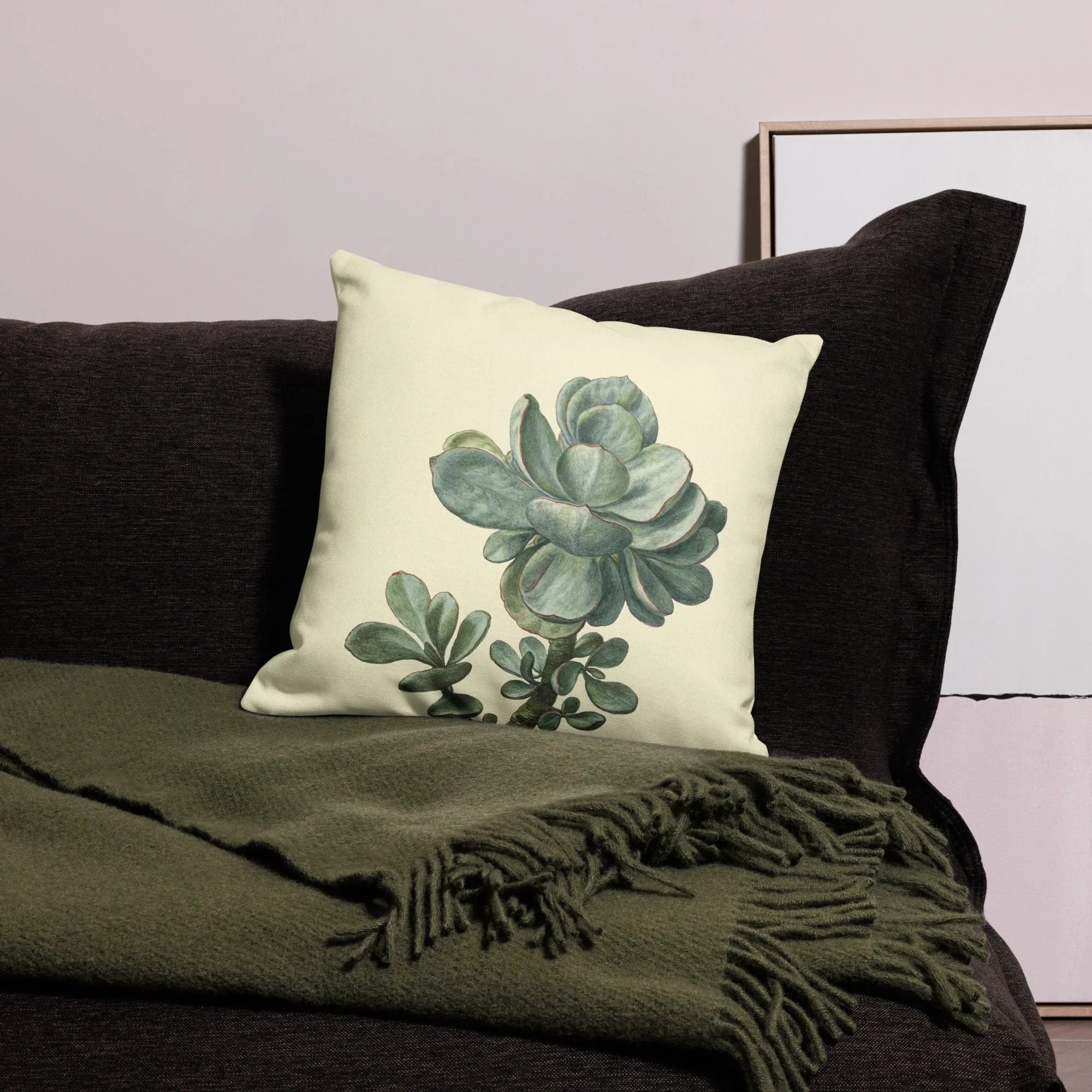 Little Green Man - Herman Saftleven Succulent Art Pillow Throw Pillows