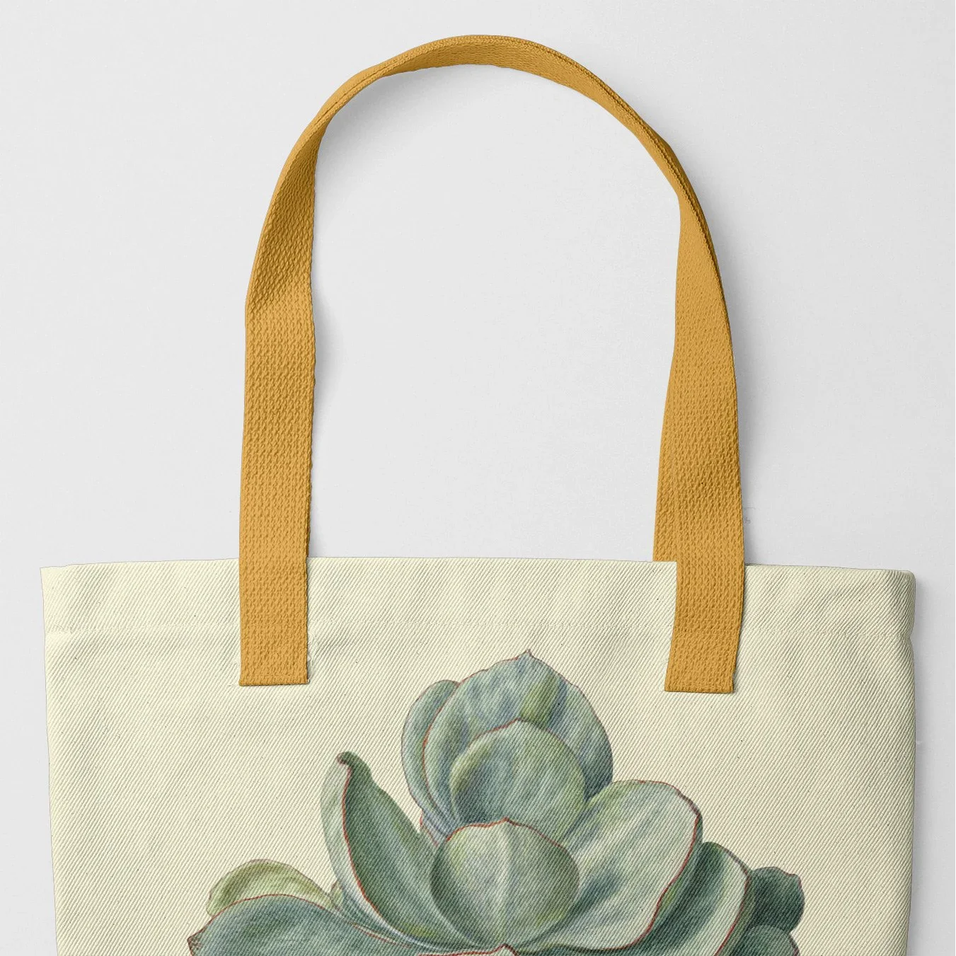 Little Green Man - New Dawn Succulent Tote Bag Yellow Handles Bags