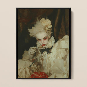 The Little Imp - Gay Devil Art Framed Canvas, 12x16’’ / 31x41cm / Black Floating Frame, Framed Portrait Pale Theatrical Figure