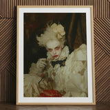 The Little Imp - Gay Devil Art Print / Canvas Framed Portrait Person Ornate Off-white Ruffled Gown Red, Void Stares Prints