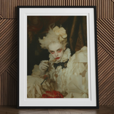 The Little Imp - Gay Devil Art Print, Framed Portrait Person Elaborate White Costume Dramatic Makeup