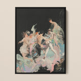 Our Little Secret - Neobarockes Bacchanal-Kunstdruck / Leinwand, 12x16’’ / 31x41cm / Schwarzer Rahmen, Poster Drucke & visuelle Kunstwerke, Toby Leon