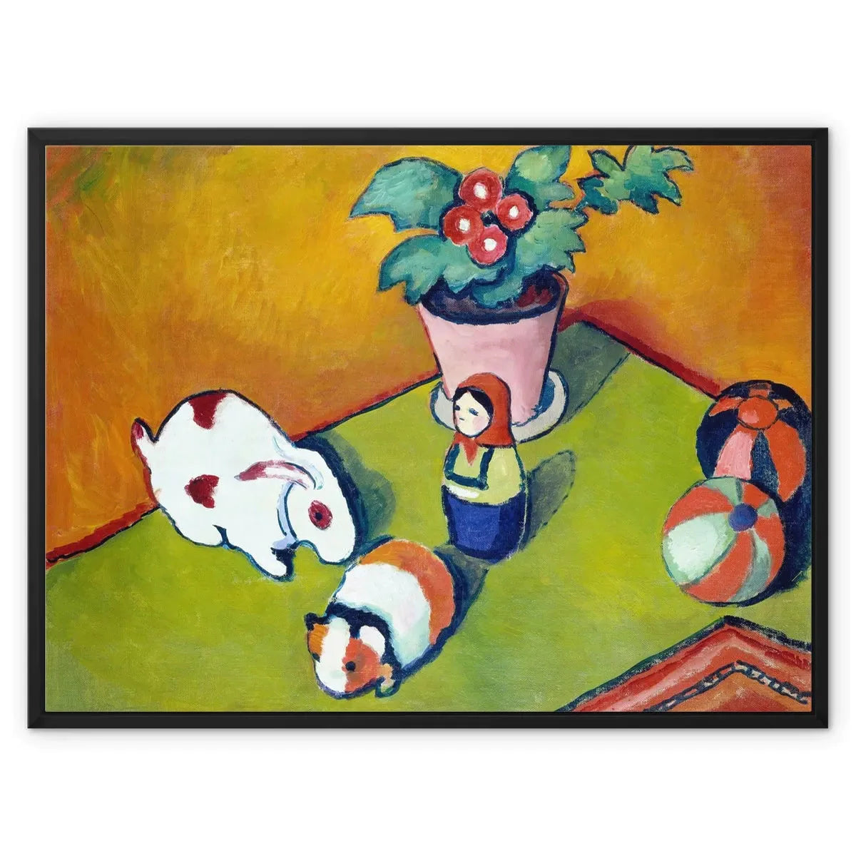 Little Walter’s Toys By August Macke Framed Canvas - 32’x24’ / Black Frame / White Wrap - Posters Prints & Visual