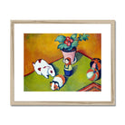 Little Walter’s Toys - August Macke Art Print, Framed Colorful Painting White Cat Decorative Vase Flowers