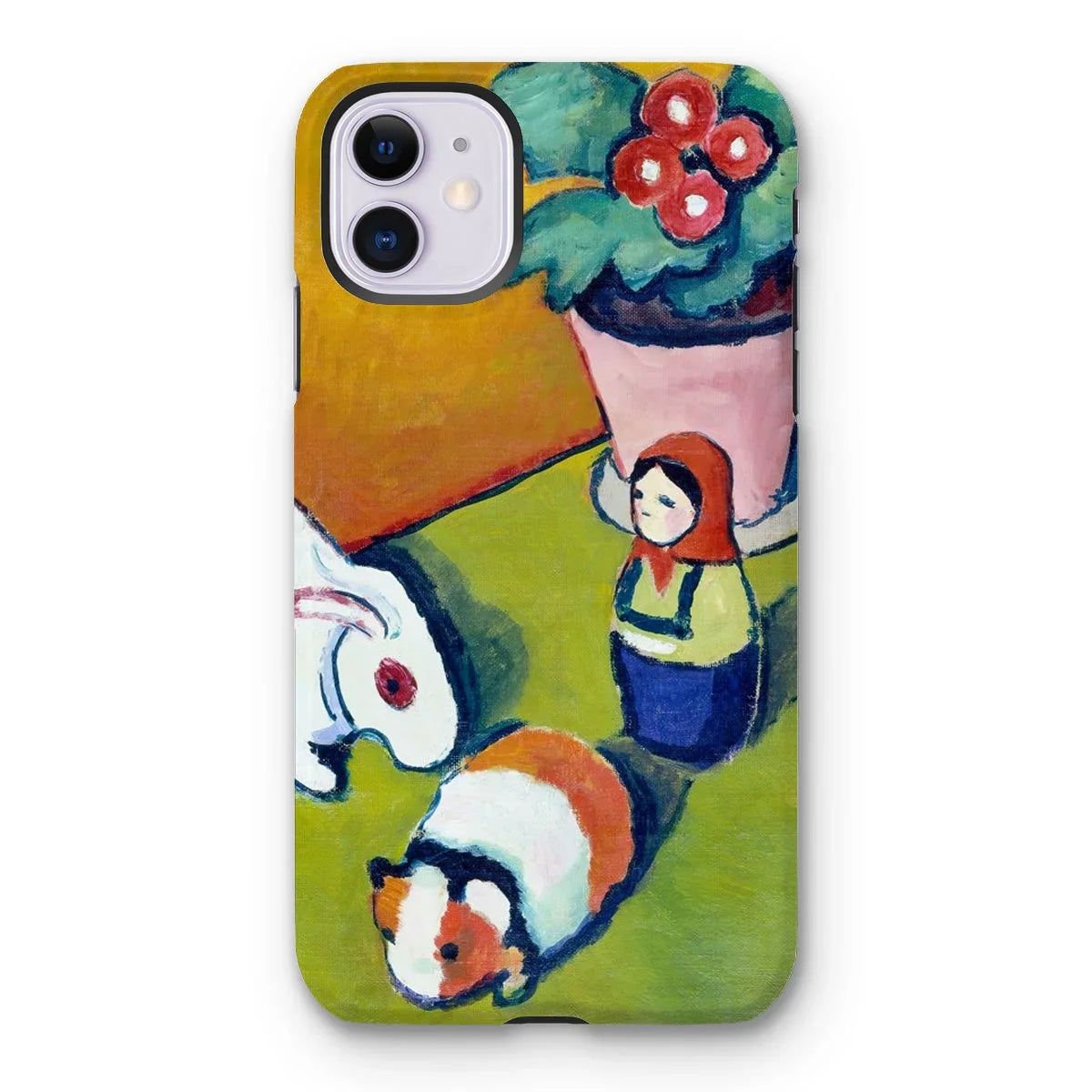 Little Walter’s Toys - August Macke Iphone Case, 11 / Matte, Iphone Case Colorful Painting Toys Potted Plant